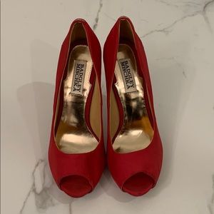 Badgley Mischka Red Platform Heels
